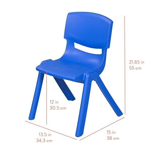 Back2School Express Stackable School Chairs, 12in Seat, 10-Pack, Blue
