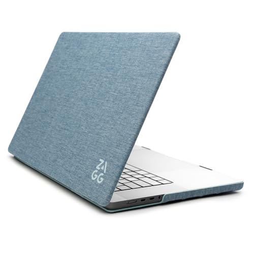 ZAGG MacBook Protection MacBook Pro 14-inch M5/M4/M3/M2/M1 Case - Fabric Finish, Two-Piece Hard Shell Snap-on Cover, Lightweight, Durable, Scratch-Resistant, Non-Slip Rubberized Grips, Navy Blue
