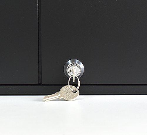 Acrimet 256-Key Cabinet with Lock, Wall Mount Wooden Key Organizer, Security Key Storage Box (256 Positions) with Numbered Hooks & Clear Gray Key Tags – Commercial & Home Use (Black)