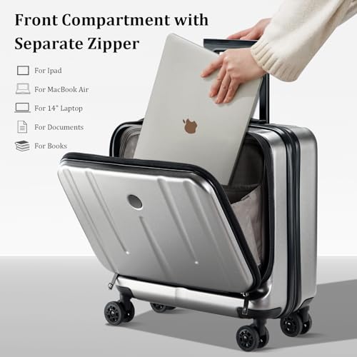 Kaleenie 16" Carry On Briefcase Luggage with 2 Laptop Compartments