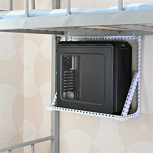 CPU Holder Stand PC Tower Holder, Wall Mounted CPU Holder, Sturdy Metal Frame, Hanging PC Host Case Bracket, Holds Up to 66Lbs, Easy to Install Computer Tower Stand(Size:50 * 22.5 * 50cm)
