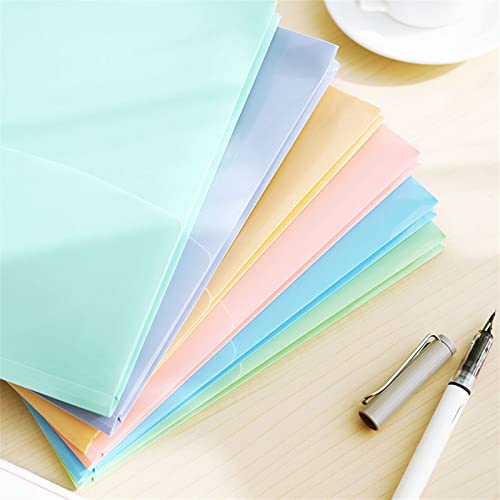 AEYSD-456 Filing Envelopes 2 Piece File Folder A4 High-Grade PVC Folder Lock Button Design Large Capacity Envelope Office Document Bag Plastic Folders (Color : Light Green)