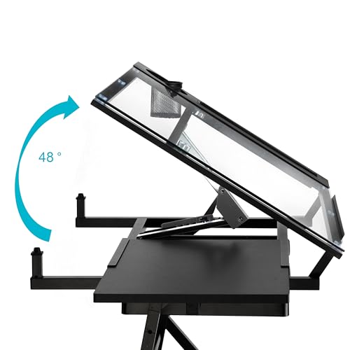 Artist's Loft Artist Table - Glass-Top Table for Drafting, Drawing, Sketching, Painting, and Arts & Crafts - 1 Pack