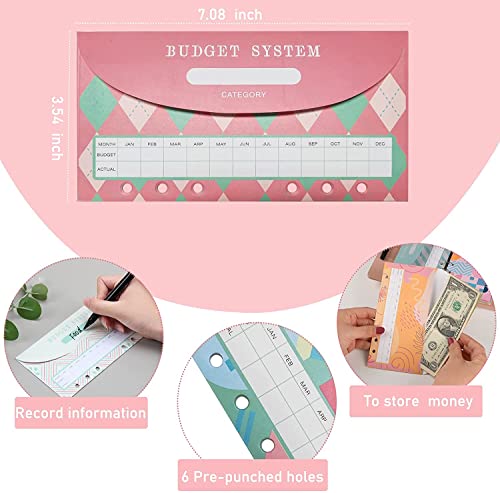 QERTYHKK A6 PU Leather Budget Binder Notebook Money Envelopes Organizer for Cash Saving with,Expense Sheets and Marker Pen