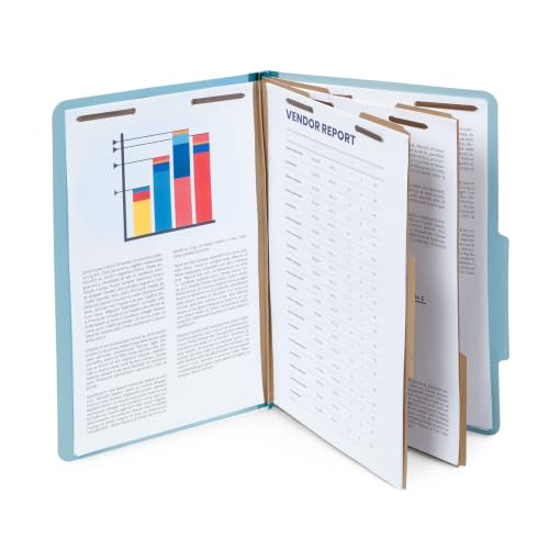Blue Summit Supplies 10 Classification Folders, Legal 2 Divider, Light Blue