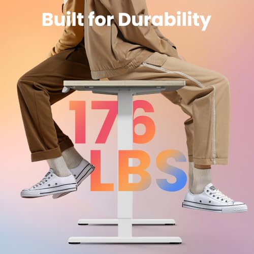 HUANUO 43x24 Inch Electric Standing Desk, Height Adjustable, Natural