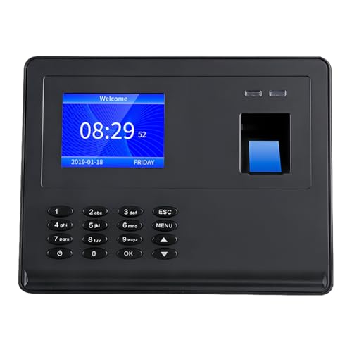 Time Clocks, Time Attendance Control Machine, 2.8 Inch Color Screen, Finger