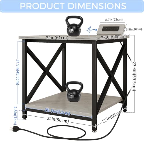 METYERRY 24"x23.6"Large Printer Stand with Power Outlet
