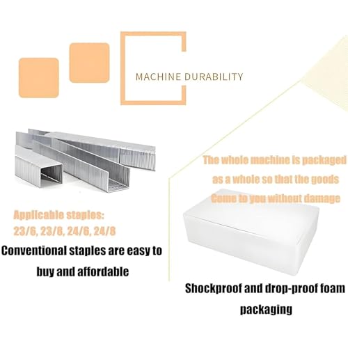 DOJBK Automatic Sad-dle Binder, A3 Flat Stitch Sad-dle Stapler, 9-Speed Automatic Binding Machine, Jam Protection, Electric Desktop Stapler, Flat & Vertical Binding for Up to 40 Sheets