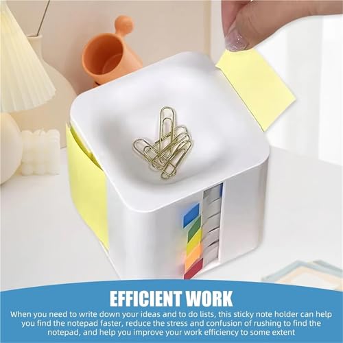 Xuanqiu 5-in-1 Cube Sticky Note Holder Dispenser with Pop Up Notes for Desk Organization