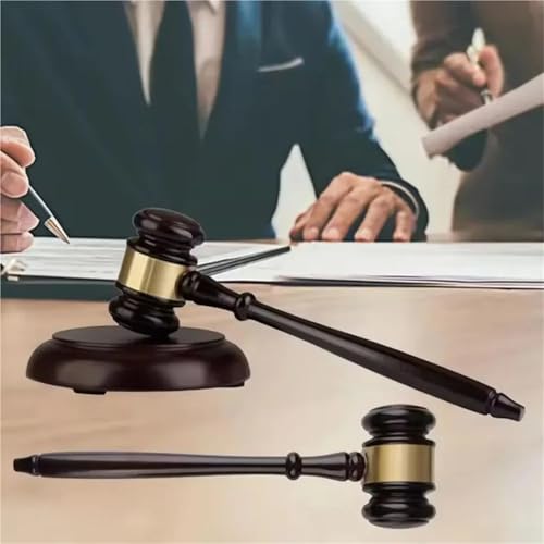 2sets Handcrafted Wooden Gavel and Sound Block Elegant Hammer Decorative Display Judge Lawyer Auctioneer Auction Ceremony
