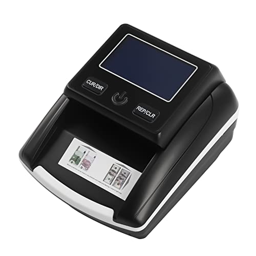 Portable Counterfeit Bill Detector for Usd EUR, Rechargeable Money Checker Machine with UV/Mg/Ir, LED Display & Total Value, Compact Banknote Tester for Store Office Home