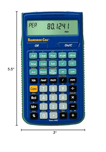 Calculated Industries 4400 TradesmanCalc Technical Trades Dimensional Trigonometry and Geometry Math and Conversion Calculator Tool for Tech Students, Welders, Metal Fabricators, Engineers, Draftsmen Small