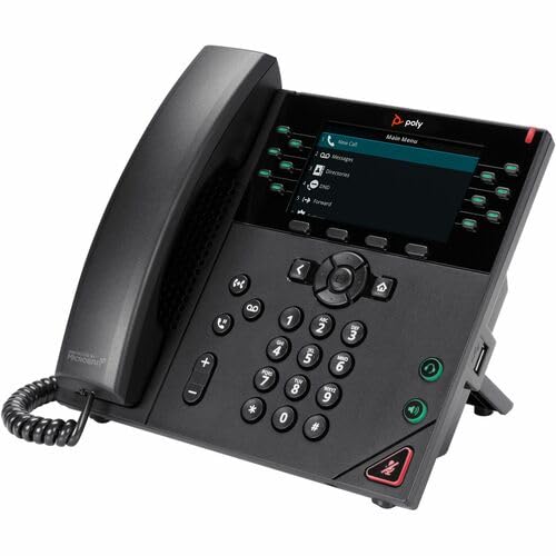 Poly VVX 450 12-Line IP Phone with PoE-Enabled - Wall Mountable, Desktop - Black - VoIP - 4.3" - 2 x Network (RJ-45) - PoE Ports