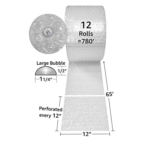 UOFFICE Bubble Roll Wrap 780 Feet x 12" Wide Large 1/2" Size Bubbles