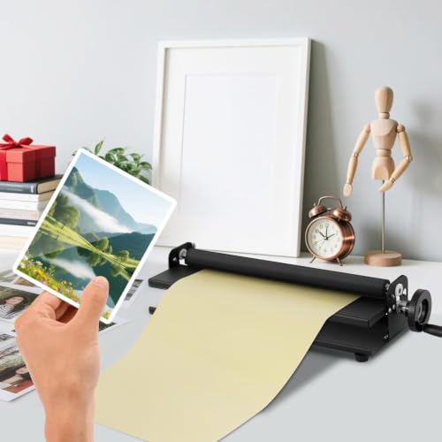 A3 Manual Cold Laminator, 13.8" Portable Hand-cranked Cold Press Laminator, 2mm Laminating Thickness, for Photos, Posters, Documents, Postcards