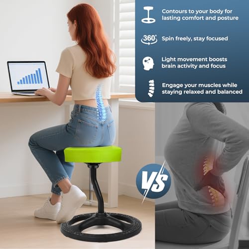 Upaloop ADHD Chair for Kids, Yoga Chairs for Adults, Wobble Stool Active Flexible Seating Desk Chair with Non-Slip Base and Washable Seat Cover for Stability, Balance, Yoga, Office, School, Classroom