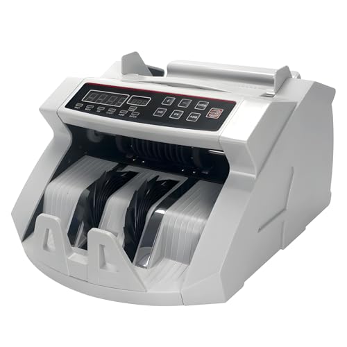 Money Counter Machine with Value Count, LCD Display Cash Counter UV/MG/IR Counterfeit Detection Function Mix Denomination Counters Machine US Plug