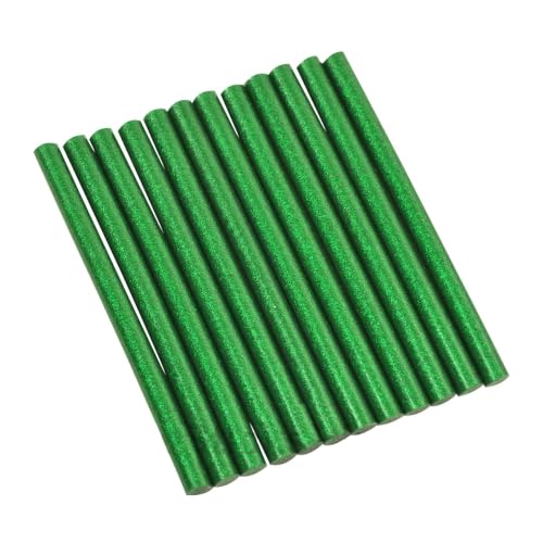 GlueSticksDirect Mini Size Hot Melt Glue Sticks for Glue Gun - Bulk 4in Green Glitter - Great for Art Craft Repairs & Compatible w/Most Glue Guns - 5/16" X 4" (Approx 565 Sticks, 5lbs Pack) - USA Made