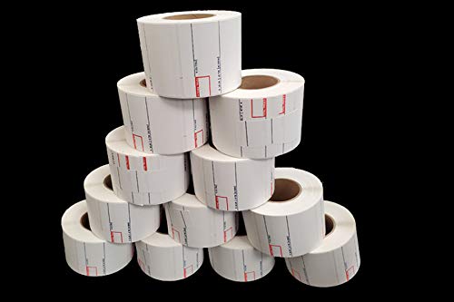 Aquos CAS Scale Labels Roll – White Label Roll for CAS Scales | Thermal Printer Stickers | Self Stick Deli Scale Labels for Food & Meat Packaging (36 Rolls, 8000)