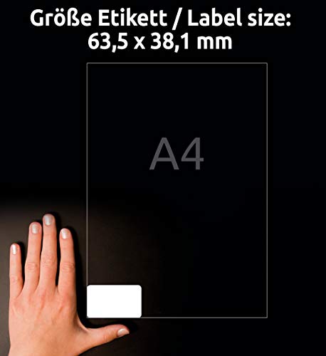 Avery Zweckform L7160-250 Addressing Labels 63.5 x 38.1 mm 250 Sheets