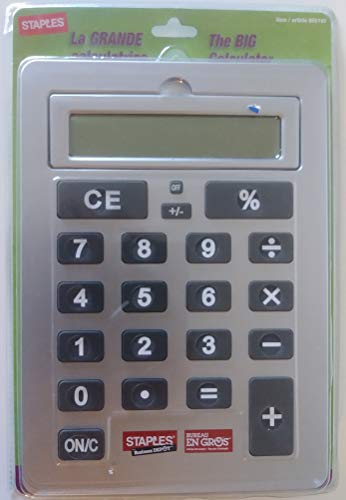 Giant Oversized Calculator with Flip Up Display - Silver Tone