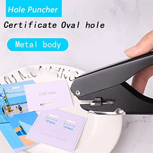 BNISRGLD Metal Oval Single Hole Punch 4 * 15mm Paper
