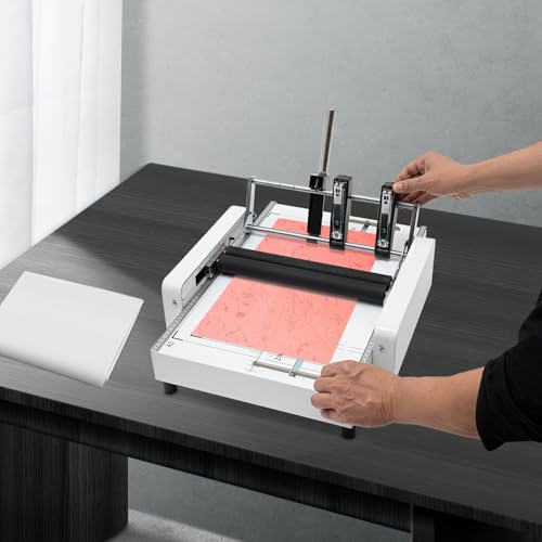 Booklet Maker A3 Paper Folding Binding Machine, MAX 11.7"×16.5" Paper Folder Stapler Machine, 2 in 1 Multifunctional Automatic Book Maker Stapling Machine for Schools Print Stores Offices Factory
