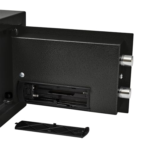 Digital Safe - Electronic Steel Safe with Keypad and Manual Override Keys - Protect Money, Jewelry, Passports - For Home, Business by Stalwart (Black), 12.2" (L) x 7.9" (W) x 7.9" (H)