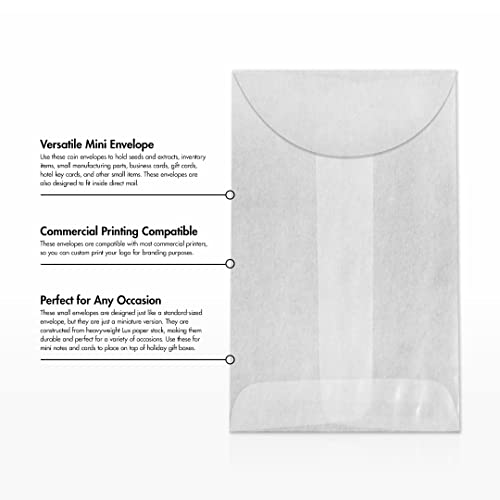 LUXPaper #1 Coin Envelopes | 2 1/4" x 3 1/2" | Glassine | 30lb. Text | 1,000 Qty