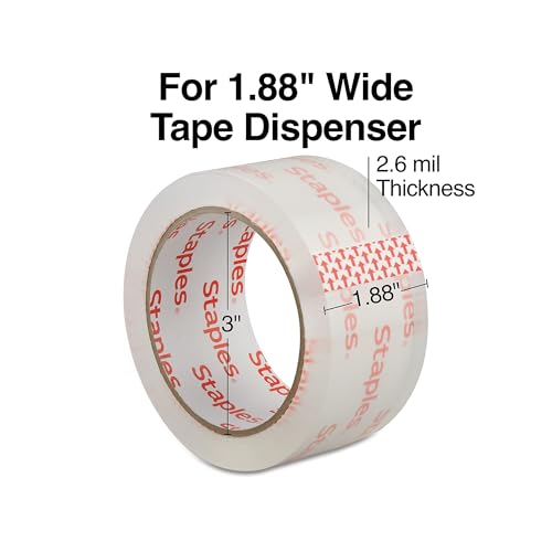 Staples Moving & Storage Packing Tape, 1.88x54.6 Yards, Clear, 36-Pk