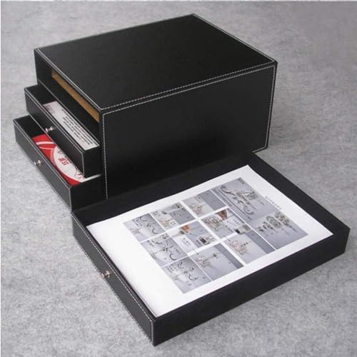 UYCVT File Cabinet 3 Drawer Desktop Organizer Leather Office Cabinet 25 * 33 * 18Cm Home Office Cabinet