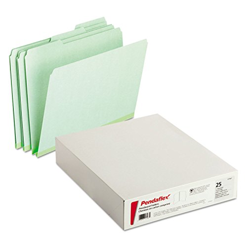 Pendaflex 17167 Pressboard Expanding File Folders, 1/3 Cut Top Tab, Letter, Green (Box of 25)