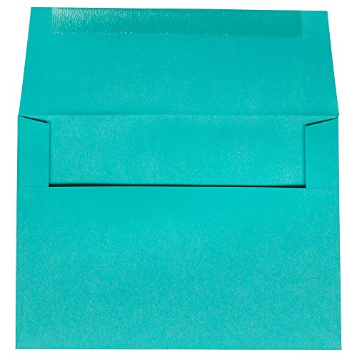 JAM PAPER A7 Colored Invitation Envelopes - 5 1/4 x 7 1/4 - Sea Blue Recycled - Bulk 1000/Carton