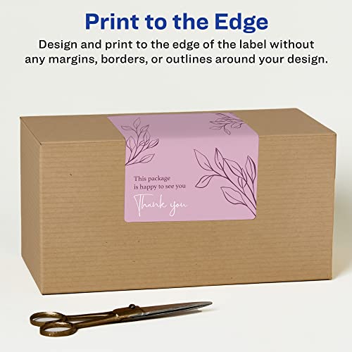 Avery® Matte White Rectangle Labels, Sure Feed® Technology, 4" x 6", 500 White Labels, Print-to-The-Edge, Permanent Adhesive, Laser/Inkjet Printable