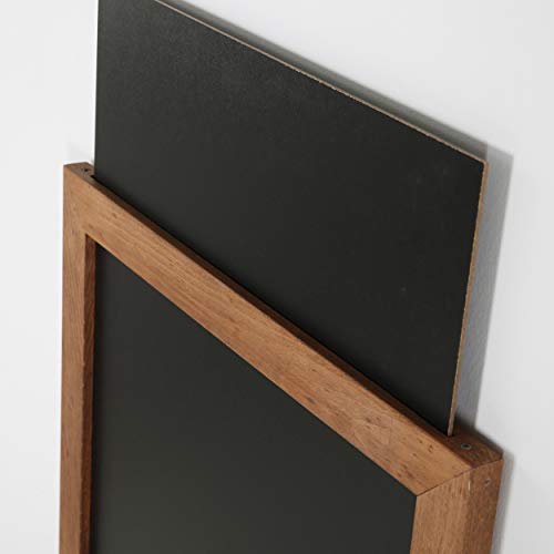 M&T Displays Slide-in Wood Frame with Double Sided Chalkboard for Ad Frame for Restaurant, Store, Office, Wedding, Party, Event, Home (Dark Wood, 23.40x33.10)