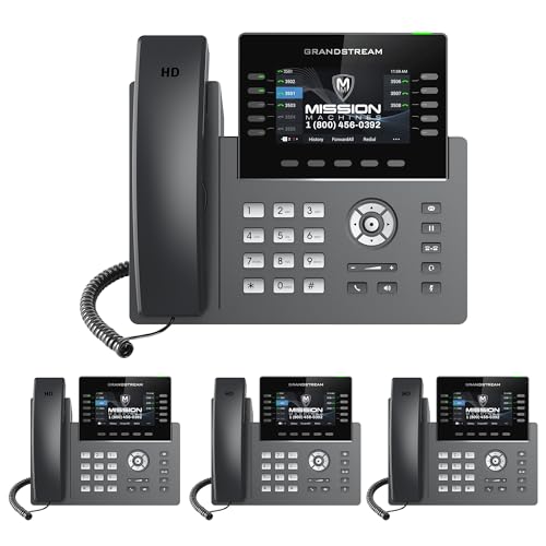Business Phone System – Mission Machines G400C with Grandstream GXP2615 Phones, Includes 3 Months of Free Z-Cloud Phone Service AI-Ready VoIP Solution for Office Home, Mobile and PC (4 Phone Bundle)