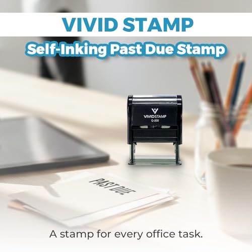 Classic Past Due Self Inking Rubber Stamp Combo with Refill (Black Ink) - X-Large (10 Pack)