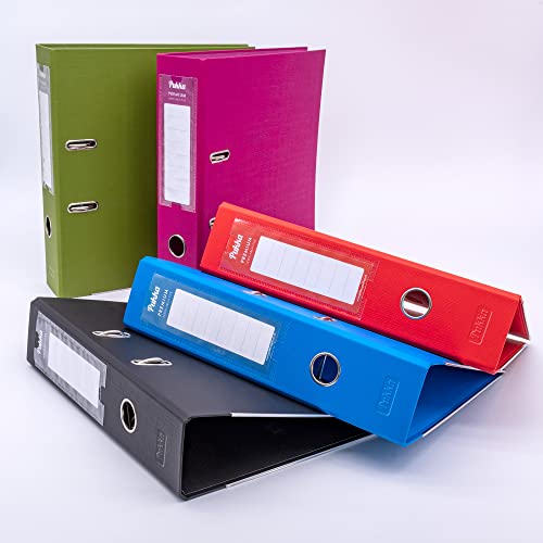 Pukka Pad, Premium Lever Arch File – 5 Pack of 2-Ring Binder Portfolios for Work or Home Paperwork Organisation - 32 x 28cm - Black