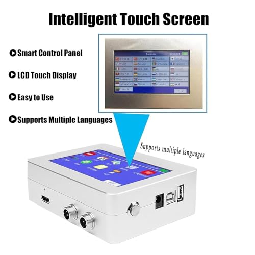 Lbxlhr Continuous Coding and Marking Machine,Date Coding Machine,Small Printer Inkjet Coder,Automatic Inkjet Printer,Date Printer,with 5 Inch Touch Screen(12.7mm)