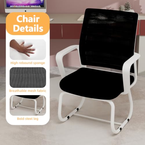 ZRainbowroad Office Chair No Wheels with Armrests for Office Guest Seating