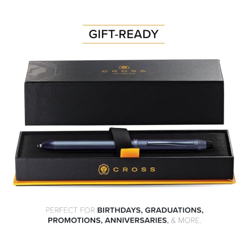 Cross Tech3+ Dark Blue PVD Multifunction Pen, Black Ink, Corporate Gift