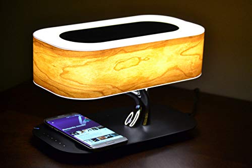 SBOTLIGHT Bedside Tree Lamp with Bluetooth Speaker and Wireless Charger Desk Tree of Life lamp Sleep Mode Stepless Dimming LED Night Light QI Charging Phones Wireless Charge