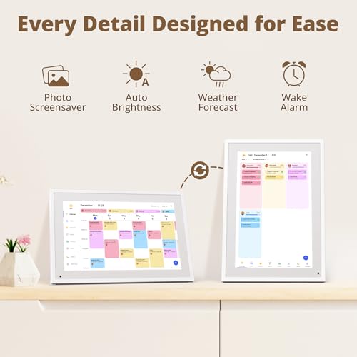 Digital Calendar Touch Screen 10 Inch, Electronic Calendar Chore Chart for Family Monthly/Weekly/Daily Planner, Smart Calendar for Home Organization, Desk Mount and APP Control