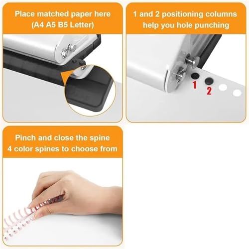Binding Machine, Made-10-Hole Punch Binding Machine for Planners, for A4 and A5(Blue)