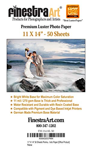 11" X 14" Premium Luster Inkjet Photo Paper - 50 Sheets