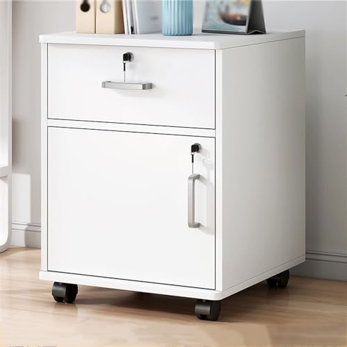 LICONG-2020 Office File Cabinet Wooden File Cabinet with One Door Storage Cabinet with Sliding Wheel Storage Lock Small Side File Cabinet (Color :