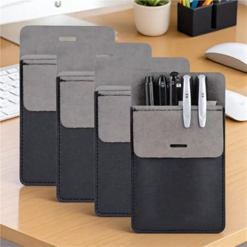 KaiYeA Pocket Protector 6pcs Portable PU Leather Pen Pouch Leak-proof Insert pocket Hospital Business Pen Holder Pen Box Office For Shirts Pants Lab Coats Nurses(Mix)