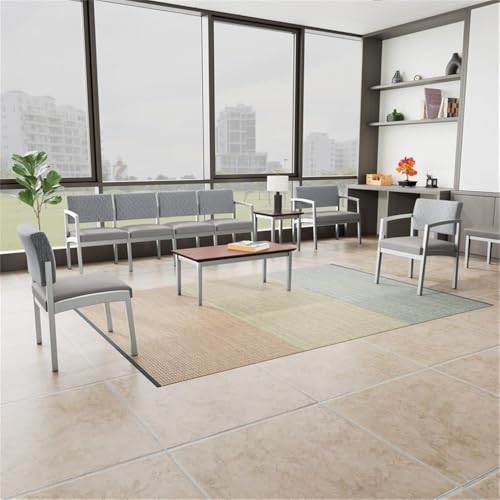 Lenox Steel Reception Waiting Room Healthcare End Table/Black Steel/Walnut
