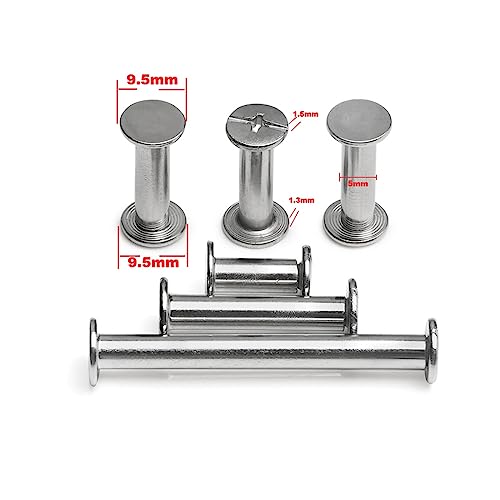 5/10X 304 Stainless Steel Leather Bag Belt Photo Scrapbook Album Book Post Binding Screw M5x6-60mm Screw Nail Rivet Bolt (Color : Silver, Size : 5pcs 5x45mm) ( Color : Silver , Size : 5pcs 5x30mm )